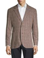 Tailorbyrd Standard-fit Linen-blend Windowpane Sportcoat