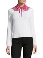 Red Valentino Lace Dotted Tie Silk Collar