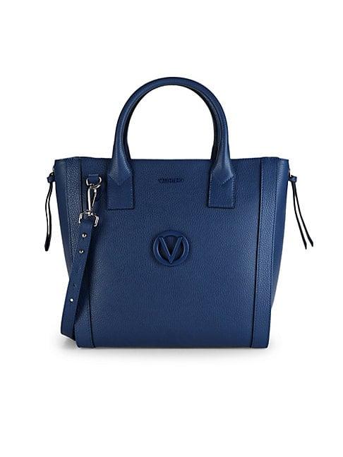 Valentino By Mario Valentino Charmont Convertible Pebbled Leather Tote