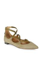 Aquazzura Mischa Point Toe Leather Flats