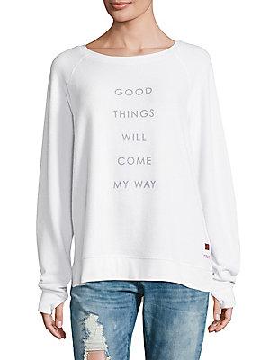 Peace Love World Roundneck Raglan-sleeve Sweater