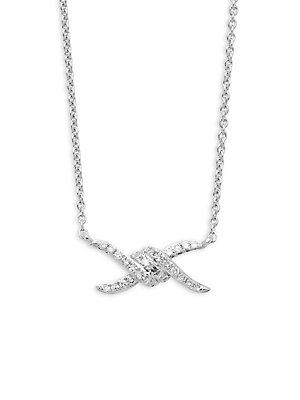 Kc Designs Diamond & 14k White Gold Love Knot Necklace