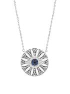 Gabi Rielle Love & Protection Flower Blossom Sterling Silver & Crystal Evil Eye Pendant Necklace