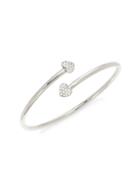 Hueb 18k White Gold & Diamond Heart Cuff Bracelet