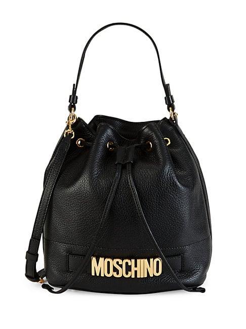 Moschino Grained Leather Bucket Bag