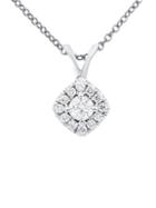 Diana M Jewels 14k White Gold & 0.35 Tcw Diamond Halo Necklace