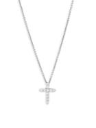 Saks Fifth Avenue Diamond And 14k White Gold Cross Pendant Necklace