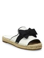 Michael Kors Collection Hawn Bow Leather Espadrille Slides