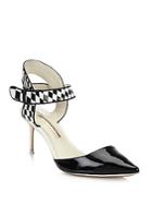 Sophia Webster Olivia Checker-print Leather & Patent Leather Pumps