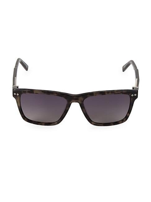 Montblanc 56mm Square Tortoiseshell Sunglasses