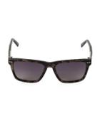 Montblanc 56mm Square Tortoiseshell Sunglasses