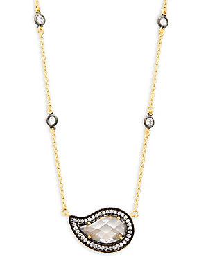 Freida Rothman Paisley Radiance Crystal & Sterling Silver Pendant Necklace