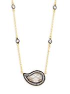 Freida Rothman Paisley Radiance Crystal & Sterling Silver Pendant Necklace