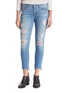 7 For All Mankind The Ankle Distressed Skinny Jeans