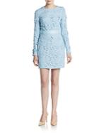 Cynthia Rowley 3d Floral Lace Fitted Lon