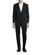 Michael Kors Solid Check Wool Suit