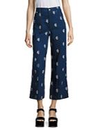 Stella Mccartney Embroidered High-waisted Cropped Jeans