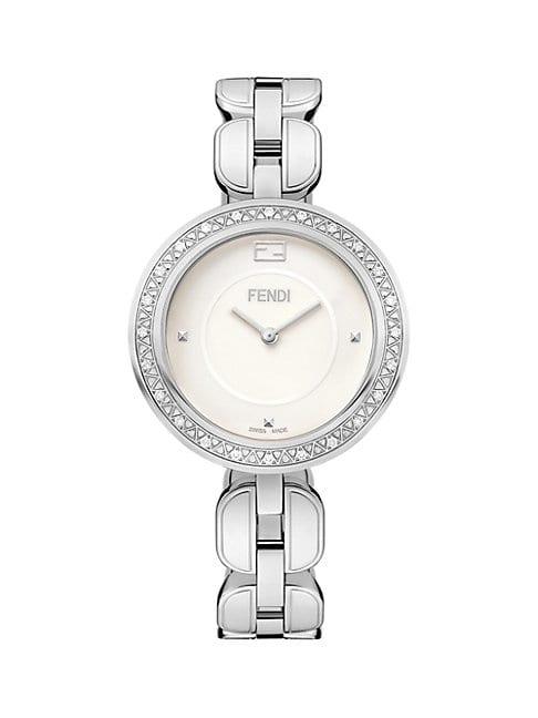 Fendi Stainless Steel & Diamond Bracelet Watch