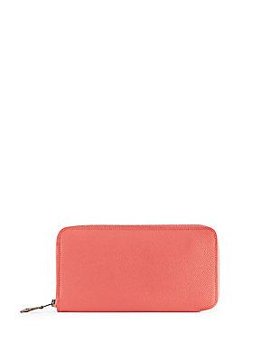Herm S Vintage Pink Epsom Silk'in Wallet