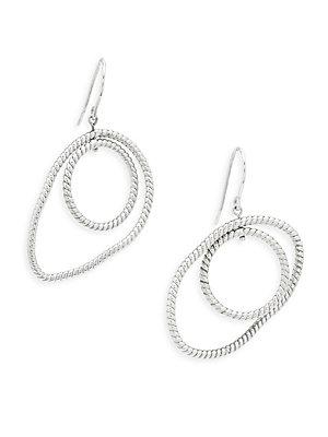 Saks Fifth Avenue Sterling Silver Double Round Twist Drop Earrings