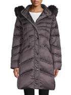 1 Madison Quilted Fox Fur-trimmed Coat