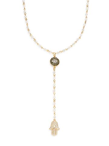 Cara Evil Eye & Hamsa Y-drop Chain Pendant Necklace