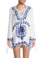 Rise & Bloom Self-tie Embroidered Coverup