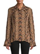 Michael Kors Collection Snake-print Silk Shirt