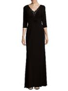 Adrianna Papell Embellished Neckline Floor-length Gown