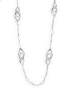 Alexis Bittar Miss Havisham Swarovski Crystal Link Layering Necklace/silvertone