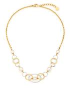 Majorica Rain 8mm-10mm White Pearl Mixed Hoop Necklace