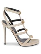 Versace Suede Caged Stiletto Sandals