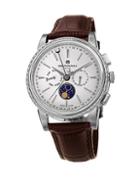 Bruno Magli Luna Piena Stainless Steel & Embossed Leather-strap Watch