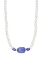 Belpearl 5-6mm Round Freshwater Pearl & Tanzanite Princess Necklace/18