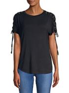 Ppla Short-sleeve Lace-up Top