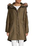 1 Madison Fox Fur-trimmed Hooded Coat