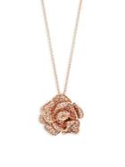 Effy 14k Rose Gold & Diamond Rose Pendant Necklace