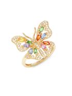 Effy 14k Yellow Gold & Sapphire Butterfly Ring