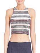 Elizabeth And James Striped Cropped Top