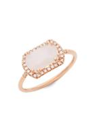 Suzanne Kalan 14k Rose Gold Diamond & Moonstone Ring