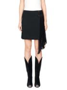 Givenchy Pleated Side Wool Mini Skirt