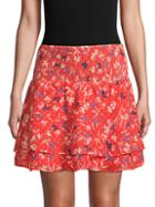 Q & A Floral Smock-waist Mini Skirt