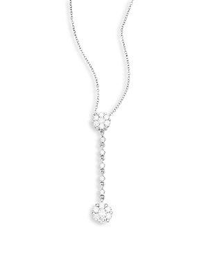 Effy Diamond & 18k White Gold Solid Fill Lariat Necklace