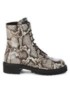 Giuseppe Zanotti Snakeskin-print Leather Combat Boots