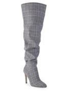 Renvy Molliann Checkered Over-the-knee Boots