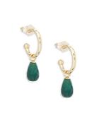 Saks Fifth Avenue Emerald And 14k Gold Drop Earrings