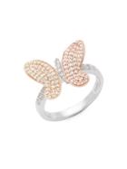 Effy 14k Two-tone Gold Diamond Butterfly Ring