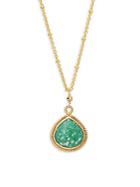 Alanna Bess Green And White Amazonite & Pyrite Pendant Link Necklace