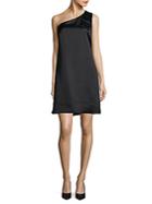 Nicole Miller Bow-accented One-shoulder Dress