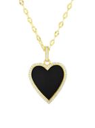 Chloe & Madison 14k Goldplated Sterling Silver & Crystal Heart Pendant Necklace